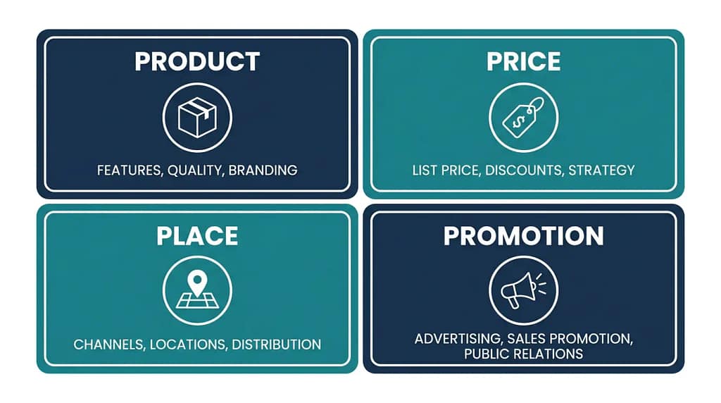 4Ps of marketing framework Product Price Place Promotion B2B guide